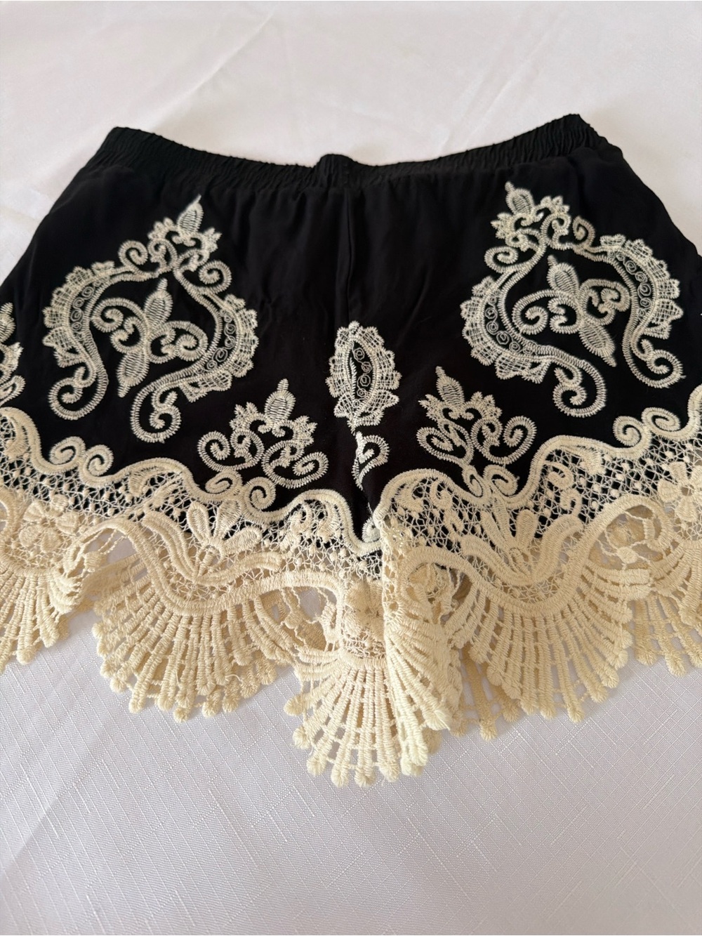 Festival bohemian crochet hem shorts